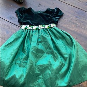 Like New Jayne Copeland hunter green dress, sz 2T